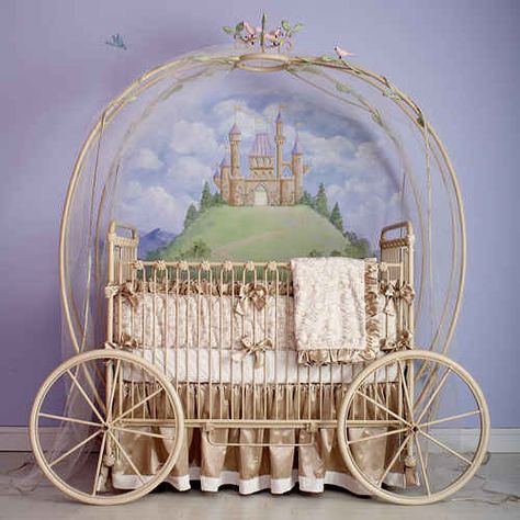 This crib and some of the wall decorations would be perfect for a baby girl! Princess Crib, Royal Nursery, Iron Crib, Disney Themed Nursery, Disney Nursery, Girl Cribs, Baby Crib Bedding, Luxury Baby