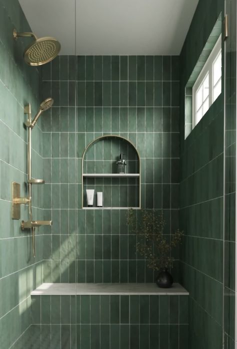 Black White Bathroom Tile, White Bathroom Tile, Coloured Tiles, Black White Bathroom, Mosaic Bathroom Tile, Green Tile Bathroom, Green Tiles, Refinish Bathtub, Matte Ceramic