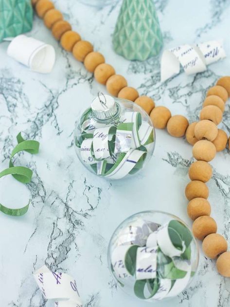 DIY Wedding Invitation Ornaments - Attempts At Domestication Wedding Invitation Ornament Diy, Wedding Invite Ornament, Wedding Invitation Ornament, Wrap Too, Wedding Crafts, Wedding Invitations Diy, Ball Ornaments, Coordinating Colors, Lovely Gift