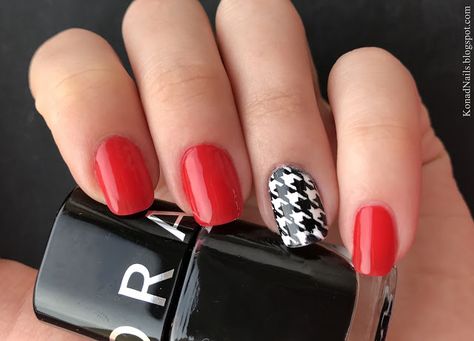 Houndstooth Nail Art, Houndstooth Nail Design, Tooth Nails, Houndstooth Nails, Fancy Nails Designs, Hounds Tooth, Nail Patterns, Houndstooth Pattern, Nail Inspiration