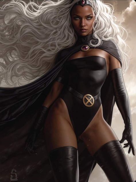 #OroroMonroe aka #Storm Art by #CharlesRichardson Storm Halloween Costume, Storm Costume, Storm Comic, Wolverine Costume, X Men Costumes, Alita Battle Angel Manga, Storm Marvel, Storm Art, Marvel Superheroes Art