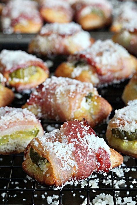 Pickle Bites, Lava Cake Recipe Easy, Freezable Dinners, Pillsbury Pizza Crust, Pillsbury Pizza, Molasses Cookies Recipe, Wrapped In Bacon, Pickle Slices, Egg Roll Recipes