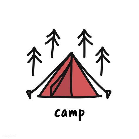 Outdoor Doodles, Tent Drawing, Logo Camping, Camp Icon, Camping Drawing, Forest Vector, Camping Forest, Camping Icons, Camp Logo