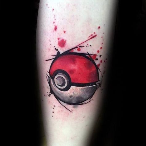 Pokeball Tattoo Design On Man Pokeball Tattoo, Best 3d Tattoos, Video Game Tattoos, Tattoo Samples, Kunst Tattoos, Pokemon Tattoo, Theme Tattoo, Gaming Tattoo, Tattoo Designs For Men