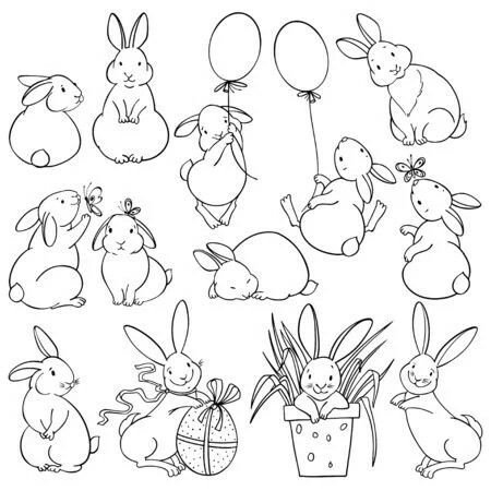 Motif Ideas, Memories Ideas, 10 Tattoo, Easter Drawings, Easter Paintings, Arte Doodle, Bunny Watercolor, Painting Stuff, Easter Coloring