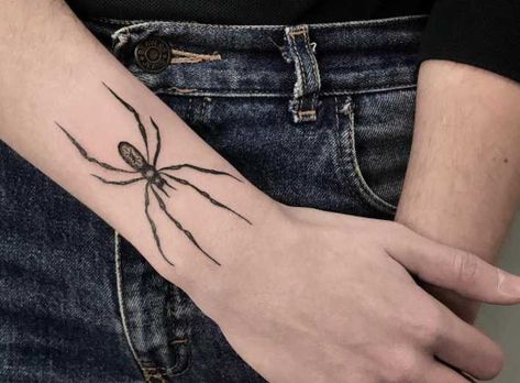 Spider Watercolor Wrist Tattoo, Cute Tattoos On Wrist, Tiny Wrist Tattoos, Small Tats, Flower Wrist Tattoos, Wrist Tattoos For Guys, Tattoos For Women Half Sleeve, Spider Tattoo, Geniale Tattoos