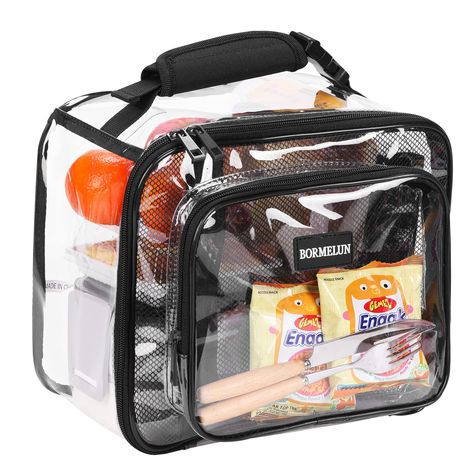 PRICES MAY VARY. Conveniently carry your lunch in this clear lunch bag, approved for use in correctional offices and stadiums.Ideal for 36 months+. Its small size makes it ideal for those who need to pack light, perfect for work men or anyone who needs a compact lunch solution. Premium Materials & Insulation: Superior fabrics and detailed finishes make this high-quality lunch bag durable while the ultra-thick, non-toxic double insulation keeps meals fresher for longer while transparent food betw Clear Lunch Bag, Food Containers Lunch, Lunch Boxes For Women, Clear Backpack, Lunch Tote Bag, Perfect Lunch, Pack Light, Lunch Tote, Food To Go