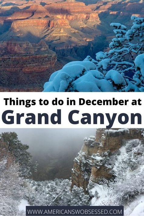 The Grand Canyon in December is a surprisingly fantastic time of year to take a trip to the Grand Canyon. There are so many things to do in the Grand Canyon in December! Tips for visiting the Grand Canyon in winter #USA #GrandCanyon #nationalparks #wintertravel #travel #traveltips #familytravel #arizona travel tips Visiting The Grand Canyon, Trip To Grand Canyon, Winter Travel Destinations, Visit Usa, Its Cold, Usa Travel Guide, Us Travel Destinations, Vacation Usa, National Parks Usa