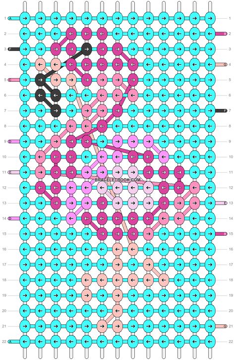 Alpha pattern #84059 | BraceletBook Flamingo Bracelet Pattern, Flamingo Alpha Pattern, Flamingo Friendship Bracelet Pattern, Brackets Patterns, Flamingo Bracelet, Sea Beads, Keychain Patterns, Seed Beads Diy, Cool Friendship Bracelets