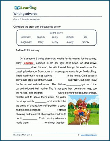 Writing adverbs worksheets | K5 Learning Adverbs Worksheet Class 5, Paragraph Worksheets, Kindergarten Grammar, Adverbs Worksheet, Good Study Habits, Early Science, Cursive Writing Worksheets, Comprehension Exercises, Grade Spelling