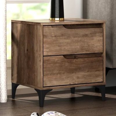 Nightstands & Bedside Tables | Wayfair Brown Nightstands, Nightstand Wood, Bedside Chest, Bathroom Refresh, 2 Drawer Nightstand, Modern Nightstand, Double Dresser, Wood Nightstand, Bedroom Night Stands