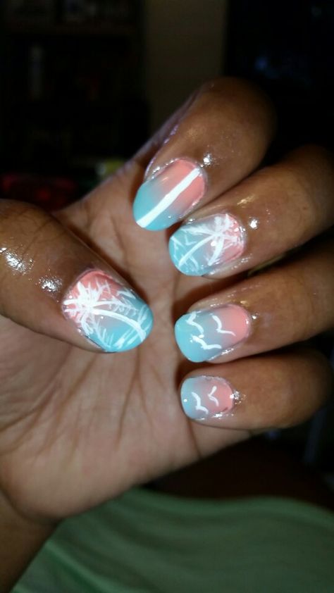 Ombre beach nails Ombre Beach Nails, Beach Nails, Creative Nails, Nail Art, Nails, Beauty, Nail Arts