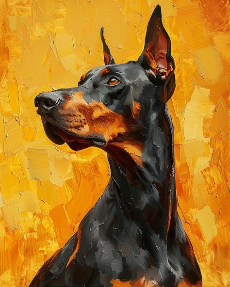 German Shepherd Painting, Dog Portraits Art, Doberman Dog, Pop Art Animals, Forest Wall Art, Diy Canvas Art Painting, Art Inspiration Painting, Dog Paintings, Painting Art Projects