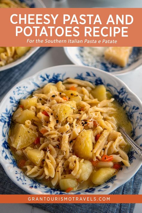 Potato And Pasta Recipes, Potato Pasta Recipes, Pasta And Potatoes Recipes, Pasta And Potatoes, Pasta E Patate, Potato Pasta, Cheesy Pasta, Drying Pasta, Potatoes Recipe