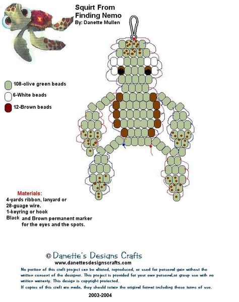 Pony Bead Turtle, Free Pony Bead Animal Patterns, Bead Pet Patterns, Bead Pet Pattern, Pony Bead Patterns Turtle, Flower Pony Bead Patterns, Turtle Pearl Beads, How To Make Beaded Animal Keychains, Bead Animals Patterns Easy