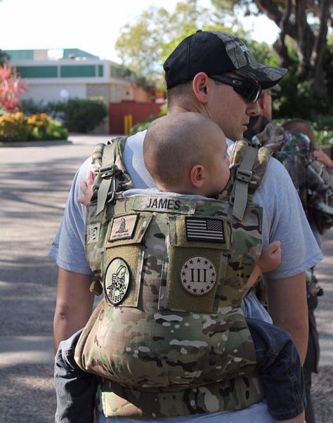 Tactical Multicam with Signature Double by NakedPandaDesigns Tactical Baby Gear, Army Baby, Military Baby, Flight Suit, Tactical Clothing, Dad Baby, Baby Must Haves, Kids Discover, Everything Baby