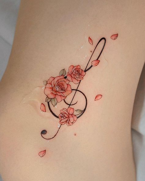 Beach Tattoos, Music Notes Tattoo, Instagram Roses, Music Tattoo Designs, Note Tattoo, Simple Tattoo Designs, Tatuaje A Color, Beautiful Tattoo, R Tattoo