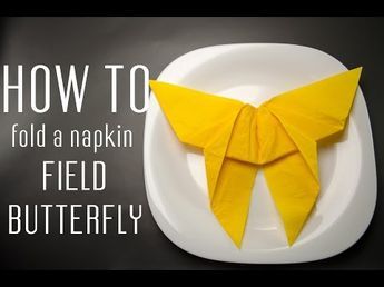 How to Fold a Napkin Into a Field Butterfly - All Napkin Origami, Creative Napkin Fold, Fold A Napkin, Diy Napkin Folding, Napkin Folding Tutorial, Fancy Napkin Folding, Easy Napkin Folding, Cloth Napkin Folding, Paper Napkin Folding