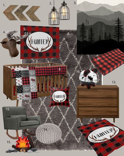 Buffalo Plaid Nursery, Lumberjack Nursery, Boy Nurseries, Plaid Nursery, Custom Nursery Art, Stylish Bedroom Design, Custom Nursery, Baby Sleep Problems, Baby Bottoms