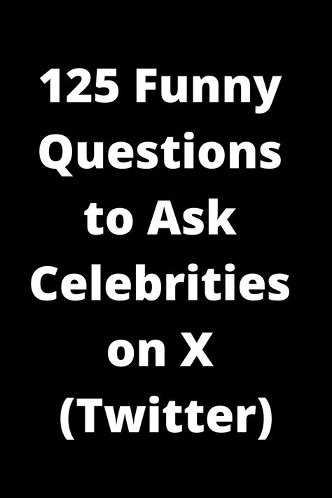 Explore our list of 125 hilarious questions to ask your favorite celebrities during their next Twitter Q&A session. Keep the conversation light and entertaining with these fun icebreakers and get ready for some unexpected answers! Perfect for sparking laughter and getting to know your beloved stars in a whole new way. Engage with celebrities like never before and turn any dull moment into a memorable one with these funny conversation starters. Ask away! Questions To Ask A Celebrity, Questions To Ask Celebrities, Hilarious Questions, Funny Conversation Starters, Funny Questions To Ask, Harmless Pranks, Fun Icebreakers, Funny Questions, Icebreakers