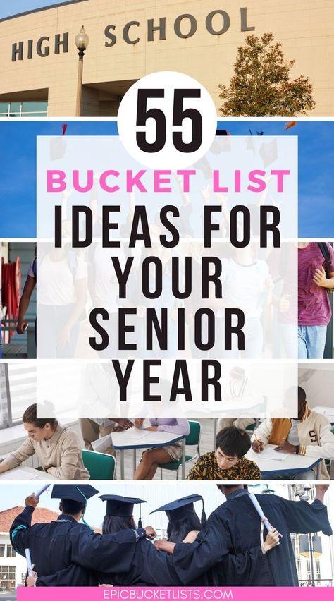 Epic Senior Year Bucket List Before You Graduate Things To Do Before Graduation, Senior Year Bucket List, Year Bucket List, Graduation Images, Bucket List Ideas, School Memories, Bucket Lists, List Ideas, High School Graduation