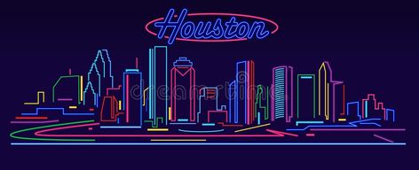 Neon Skyline Stock Illustrations – 21,950 Neon Skyline Stock Illustrations, Vectors & Clipart - Dreamstime Neon Skyline, Houston Skyline, Tech Organization, Night Illustration, Vector Clipart, Houston Texas, Neon Sign, Stock Illustration, Houston