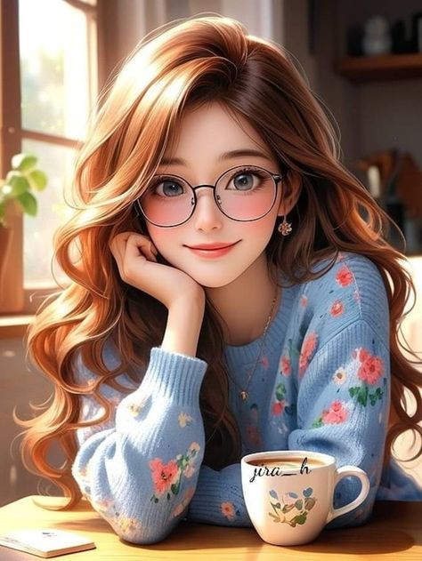 Animation Girl Dp, Girls Dpz Instagram Cartoon, Girls Dpz Cartoon, Animated Girly Pics For Dp, Animated Girly Pics, Dolls Pics For Dp, Anime Blue Hair, Cute Love Photos, Instagram Cartoon