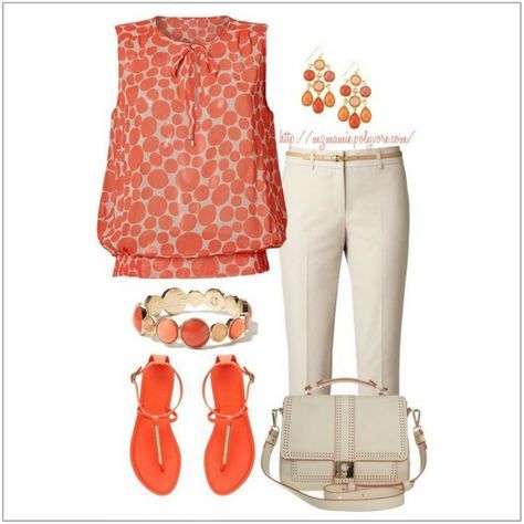 CHATA’S DAILY TIP: Brighten a casual-smart basic stone bottom (chino or jeans) with a pop of peach and be perfectly ready for a casual day at the office or lunching with friends over the week… Blouson Top, Summer Work Outfits, Image Consultant, Color Coral, Colour Combination, Work Outfits Women, Work Wardrobe, Blouse Outfit, Fashion Mode