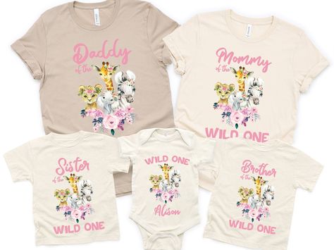 Wild One Shirt, Family Birthday Shirts, Wild One Birthday Party, Wild One Birthday, First Birthday Shirts, Floral Birthday, Birthday Girl Shirt, Family Birthday, First Birthday Ideas