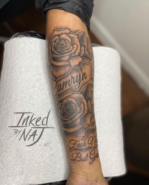 Forearm Tattoo Grandma, Forearm Tattoo Stencil Women, Word Tattoos Black Women, Forearm Tattoo Ideas Men, Tattoo Ideas Black People, R.i.p Tattoos For Men, Tattoo Ideas Realistic, Small Tattoo Stencils, Drawings Tattoo Ideas