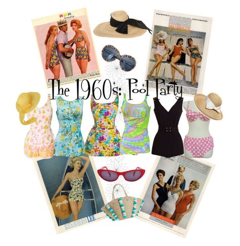 60s Pool Party, 1960s Pool, Vintage Pool Parties, Pool Party Fashion, Mad Men Party, Pool Party Outfits, Pool Fashion, Floppy Hats, Party Inspo