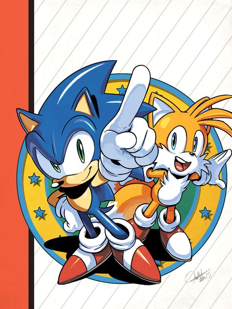 cover for the Sonic Super Digest #14 Based on the Japanese cover art for the GameGear version of Sonic 2. Tyson Hesse, Hedgehog Wallpaper, Sonic & Knuckles, Sonic 2, Sonic Mania, Amazing World Of Gumball, Game Fanart, Sonic Birthday, Classic Sonic