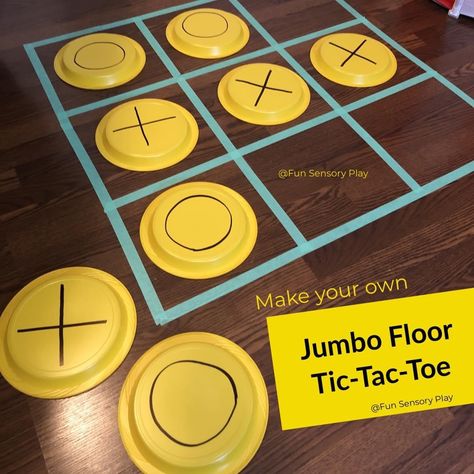 Tic Tac Toe Diy, Play Ideas For Kids, Sensory Play Activities, Carnival Activities, Sensory Play Ideas, Small Group Activities, Tic Tac Toe Game, Floor Decal, Diy Flooring