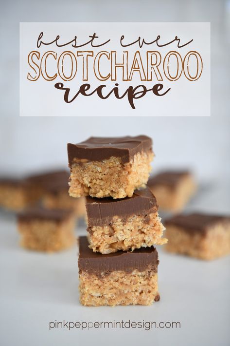 I don’t know where I’ve been for the last 40+ years, but I can honestly say I’m not sure I have ever had scotcharoo bars in my life until this last year. I know…you’re in total disbelief. One of my favorite soda shops in Utah also sells treats…one of which is a scotcharoo bar. I Budget Dinners, Party Dip Recipes, Pink Peppermint, Bread Appetizers, Bar Recipe, Butterscotch Chips, Bar Recipes, Cookie Bar Recipes, Breakfast Cookies