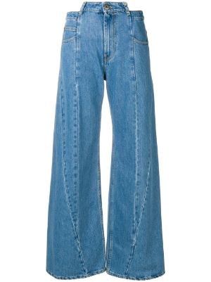 Margiela Jeans, Cut Out Jeans, Painted Jeans, Jeans Diy, Waist Jeans, Flared Jeans, Jeans Color, Wide Leg Denim, Missoni