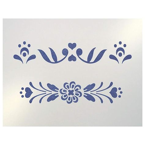 Folk Art Designs Pattern, Folk Art Stencils, Scandinavian Floral Pattern, Folk Art Furniture Painting, Yard Mural, Scandinavian Folk Art Swedish Style, Folk Art Stencil, Scandinavian Folk Art Christmas, Mini Stencils