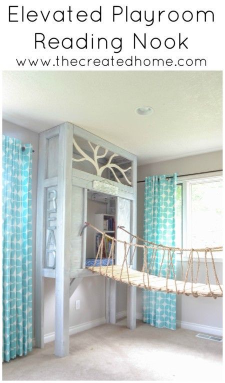 How to build an elevated reading nook for your kids to go along with the cabin playhouse. Or not. Either way your kids will love this space! Moana Bedroom, Teen Girl Bedroom, Girl Bedroom Designs, Teen Room Decor, Versace Home, Reading Nooks, Kids Room Ideas