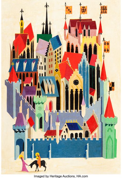 Martin Provensen, Alice Martin, Story Of Christmas, Eyvind Earle, Castle Illustration, Mid Century Illustration, Classic Artwork, Famous Artwork, Picture Illustration