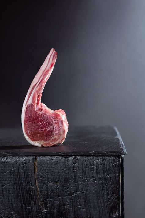 Lamb chop uncooked on black background Lamb Chop, Adelaide Australia, Food Photographer, Lamb Chops, Commercial Photographer, Photographing Food, Creative Food, Raw Food Recipes, Food Photography