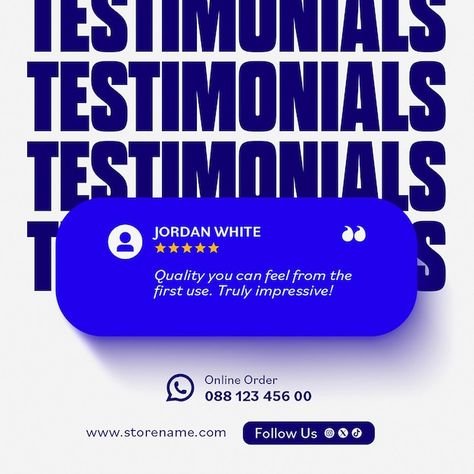 Instagram Testimonial Design, Testimonial Post Design, Testimonial Design, Design For Social Media, Review Template, Customer Review, Ads Creative, Company Profile, Profile Design