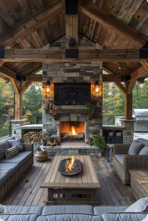 Outdoor Living Room Ideas, Urban Balcony, Outdoor Covered Patio, Modern Outdoor Living, Outdoor Fireplace Designs, Outdoor Fireplace Patio, Outdoor Patio Designs, Outdoor Pavilion, Backyard Fireplace