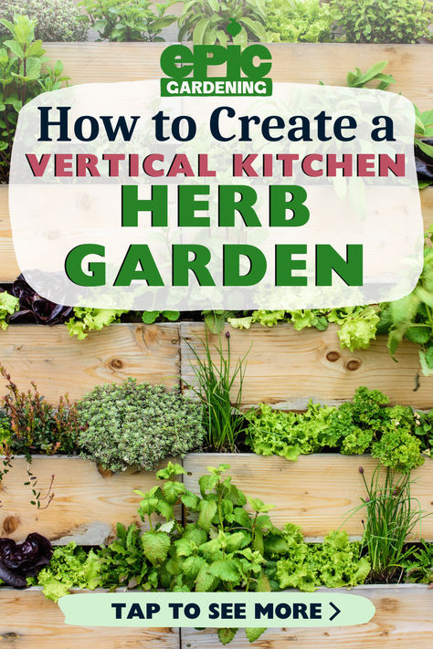 Imagine having fresh herbs at your fingertips all year round, right in your own home! Our organic farmer and gardening expert will guide you through creating a vertical herb garden that's perfect for small spaces like kitchens and walls. Discover inspiring vertical herb garden ideas and bring the joy of gardening indoors. Start your journey to fresh herbs today! Diy Vertical Herb Garden, Herbal Design, Vertical Kitchen, Growing Herbs At Home, Kitchen Herb Garden, Herb Garden Ideas, Herb Garden Markers, Gardening Indoors, Herb Garden Planter