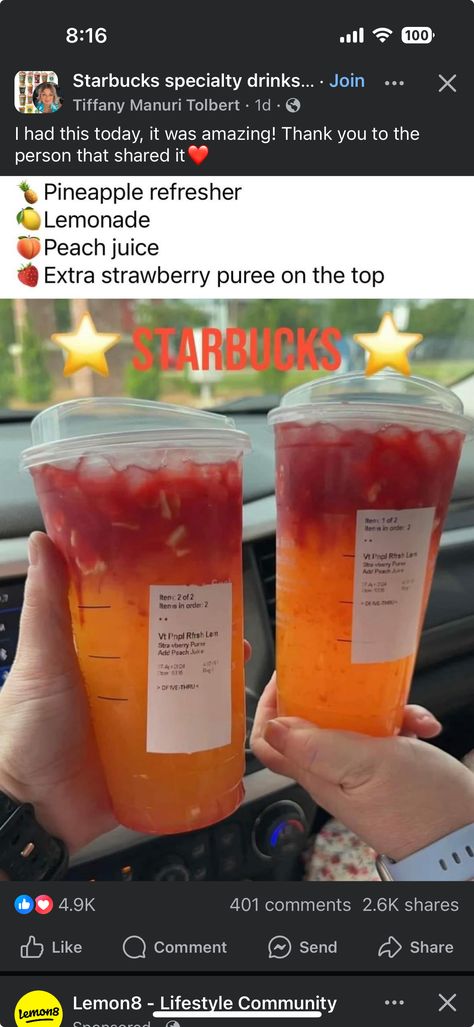 Red Starbucks Drink, Starbucks Specialty Drinks, Starbucks Drinks Diy, Coffee Recipes Starbucks, Healthy Starbucks Drinks, Specialty Drinks, Starbucks Secret Menu Drinks, Healthy Starbucks, Starbucks Drink