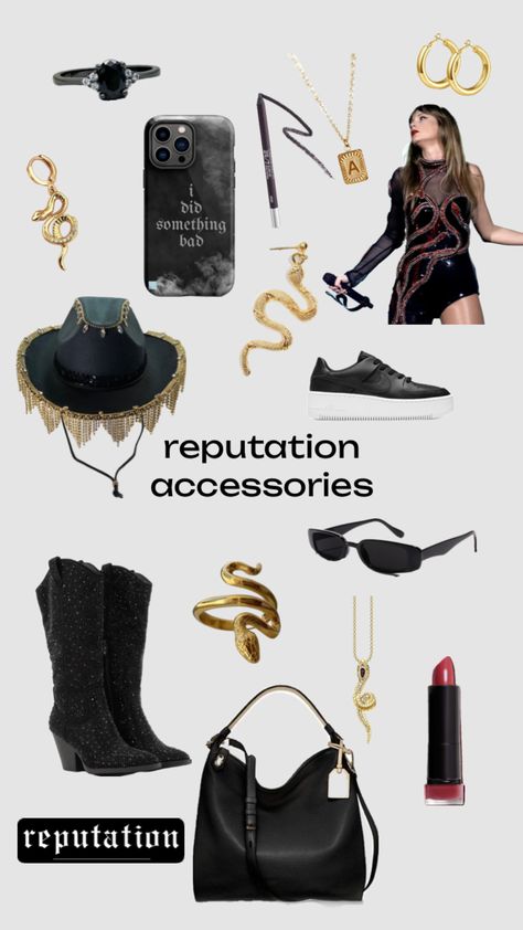 #reputation #rep #eras #erastour #taylorswift #accessories #reputationacceasories #repaccessories #blackboots Reputation Accessories, Taylor Swift Tour Outfits, Swift Tour, Something Bad, Your Aesthetic, Connect With People, Creative Energy, Black Boots, Something To Do