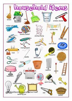 Household items Tatabahasa Inggeris, Free Classes, Picture Dictionary, Educational Infographic, English Vocab, English Language Teaching, English Activities, English As A Second Language, Learn English Vocabulary