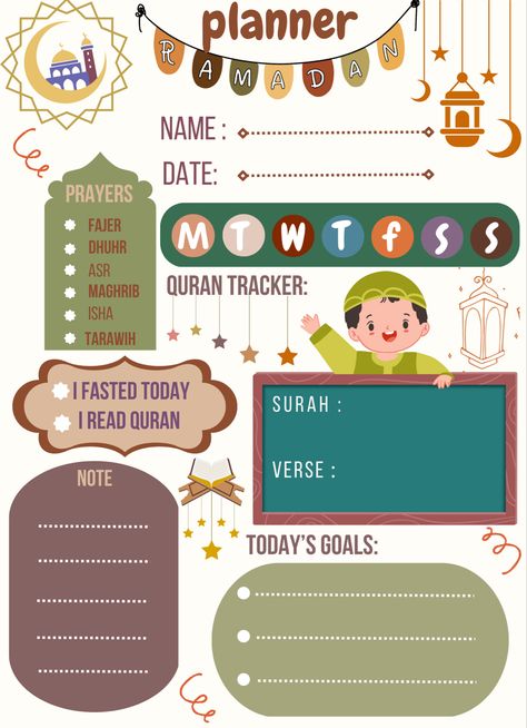 Ramadan Planner For Kids, Ramadan Tracker For Kids, Ramadan Calendar 2024, Ramadan Hadees, Ramadhan Planner, Ramadan Tracker, Ramadan Printables, Ramadan Planner, Ramadan Tips