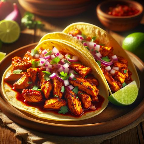 Cooking up Joy - Made with love: Fiery Adobo Chicken Tacos Adobo Chicken Tacos, Adobo Chicken, Adobo Sauce, Taco Stuffed Shells, Anime Food, Chicken Marinades, Chicken Tacos, Cooking Art, Juicy Chicken