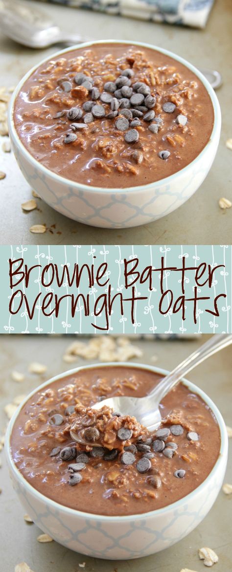 Brownie Batter Overnight Oats, Breakfast Brownies, Overnight Oats Recipe Easy, Overnight Oats With Yogurt, Best Overnight Oats Recipe, Overnight Oatmeal Recipes, Oat Recipes Healthy, Overnight Oats Recipe Healthy, Overnight Oat