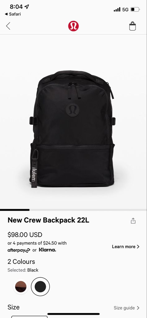 Lululemon Backpack, Back 2 School, Black Lululemon, Birthday Wishlist, Herschel Heritage Backpack, Christmas Wishlist, College Outfits, Black Backpack, Jewelry Bags