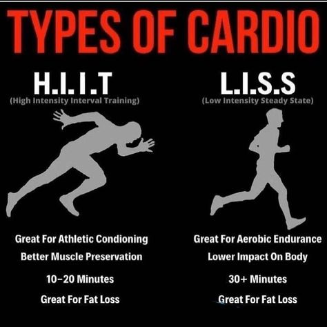 Cardio Types HIIT VS LISS Checkout for what is better for you.. Mass Gain Diet, Liss Cardio, The Rock Workout, Types Of Cardio, Best Workout Routine, Gym Diet, How To Get Bigger, Gym Tips, Hiit Training